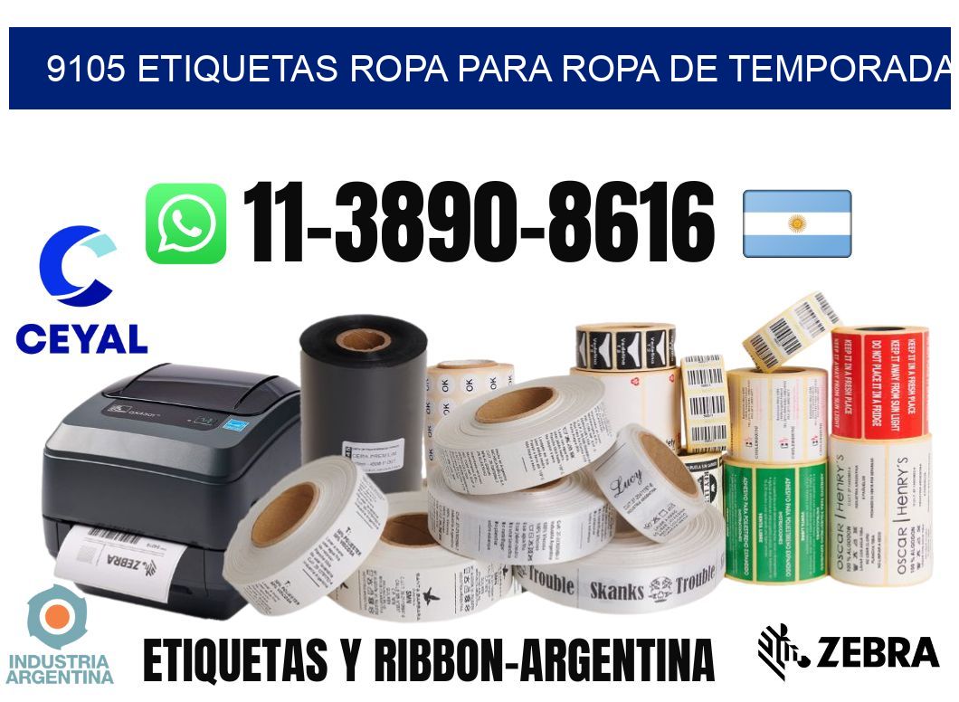 9105 Etiquetas ropa para ropa de temporada
