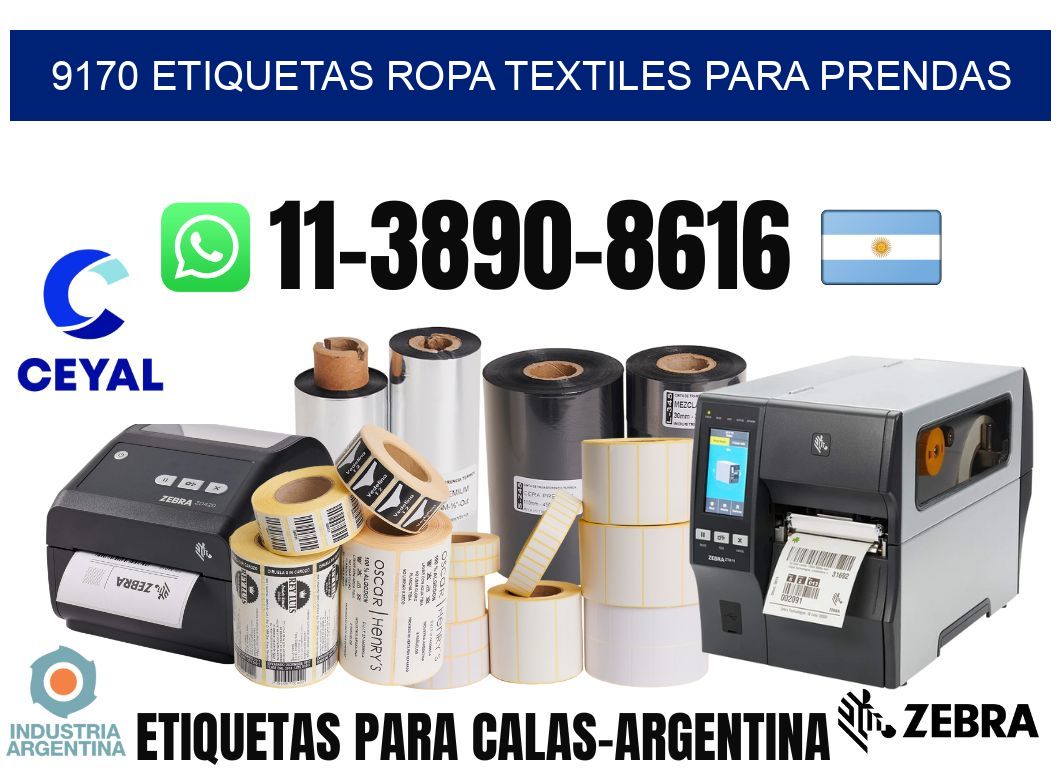 9170 Etiquetas ropa textiles para prendas