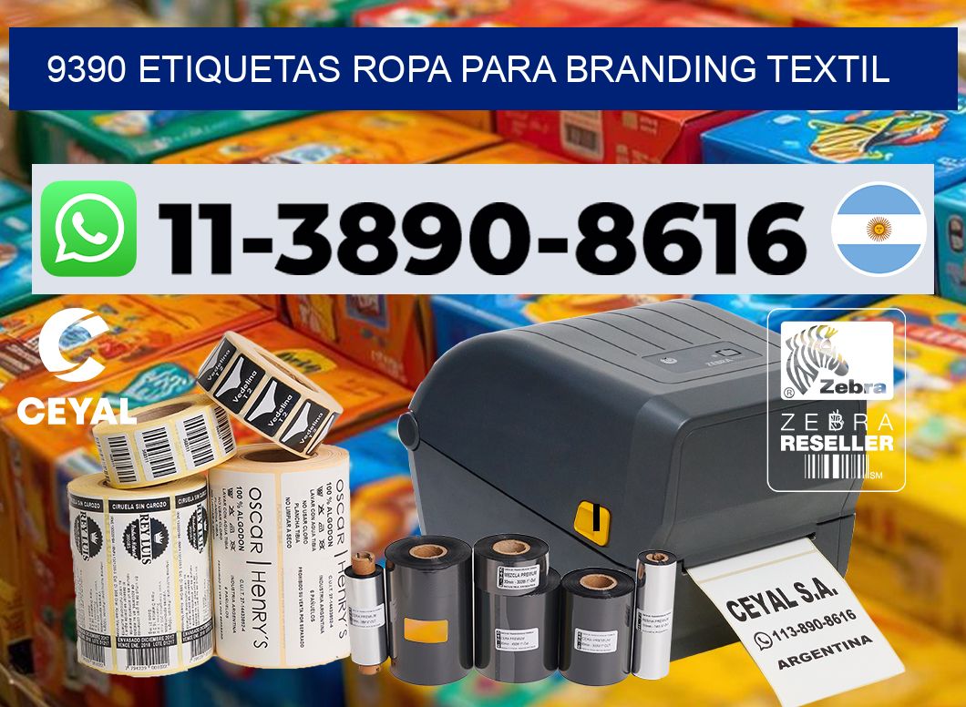 9390 Etiquetas ropa para branding textil