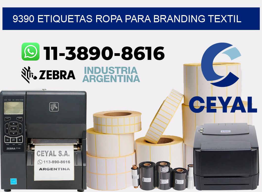 9390 Etiquetas ropa para branding textil