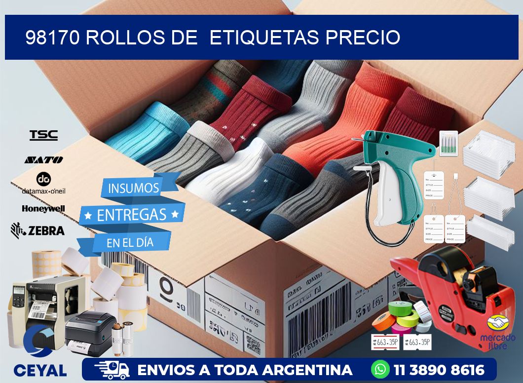 98170 rollos de  etiquetas precio