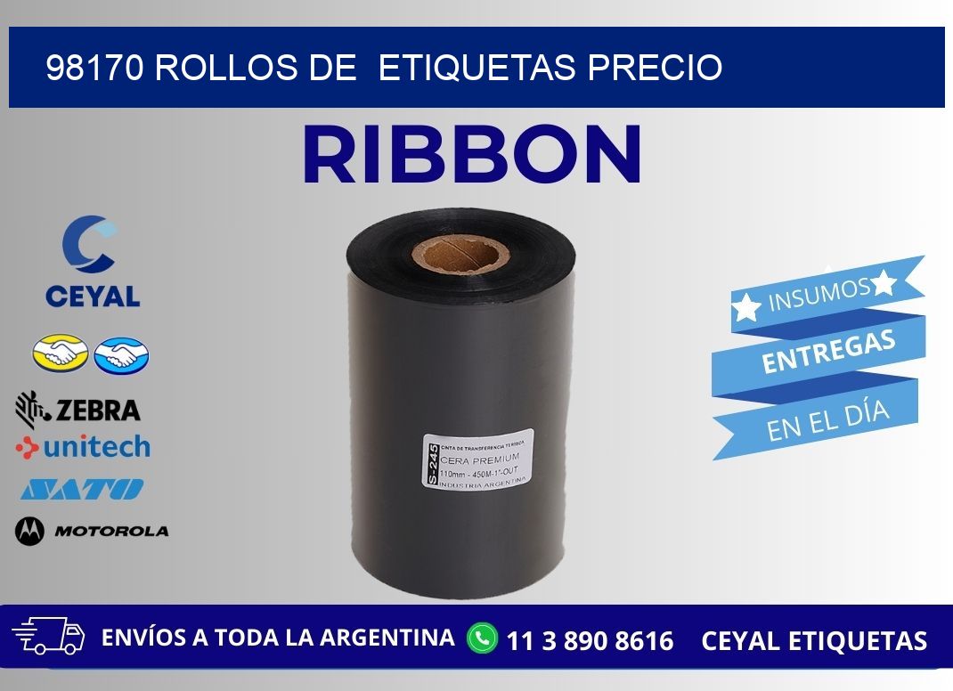 98170 rollos de  etiquetas precio