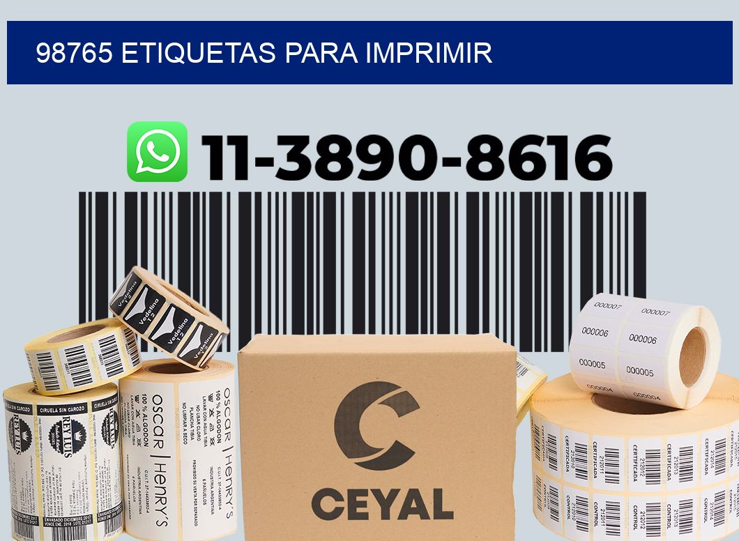 98765 etiquetas para imprimir