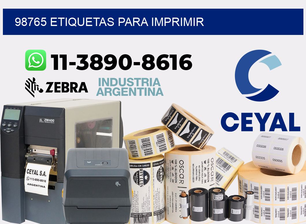 98765 etiquetas para imprimir