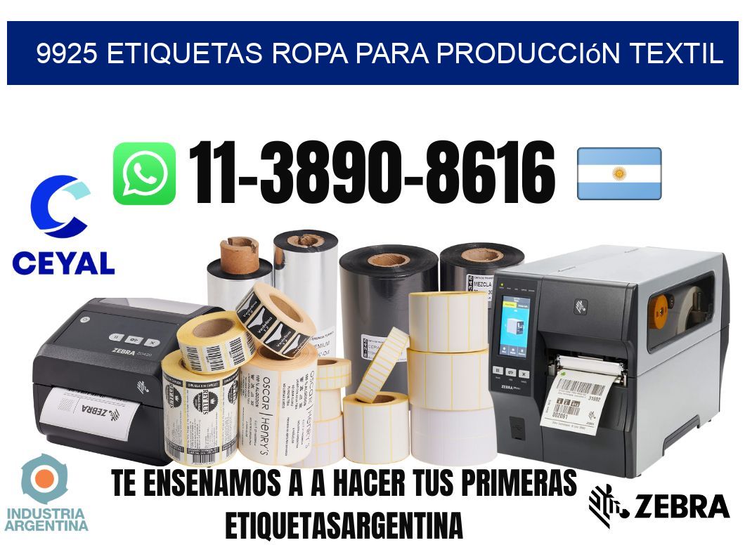 9925 Etiquetas ropa para producción textil