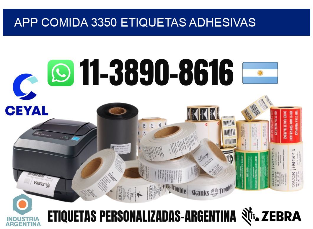 App comida 3350 etiquetas adhesivas