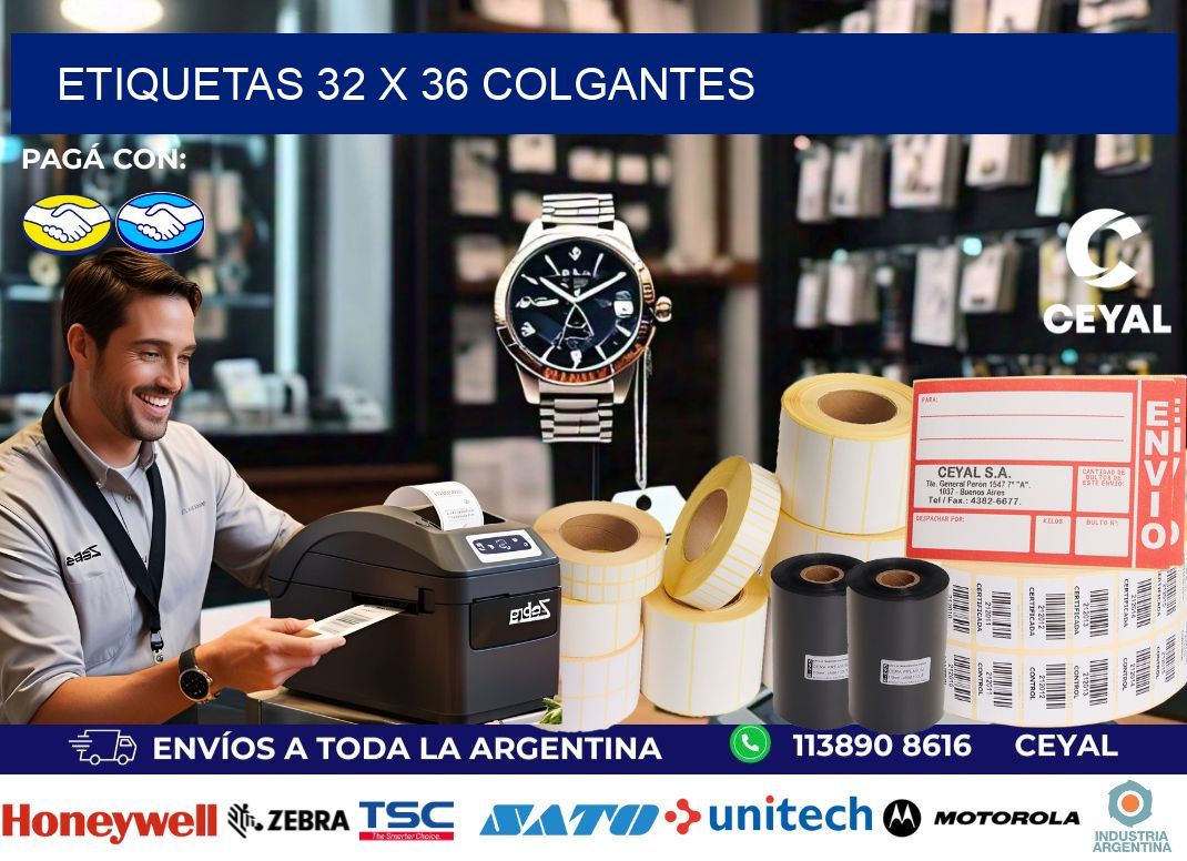 etiquetas 32 x 36 colgantes