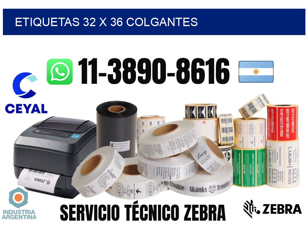 etiquetas 32 x 36 colgantes