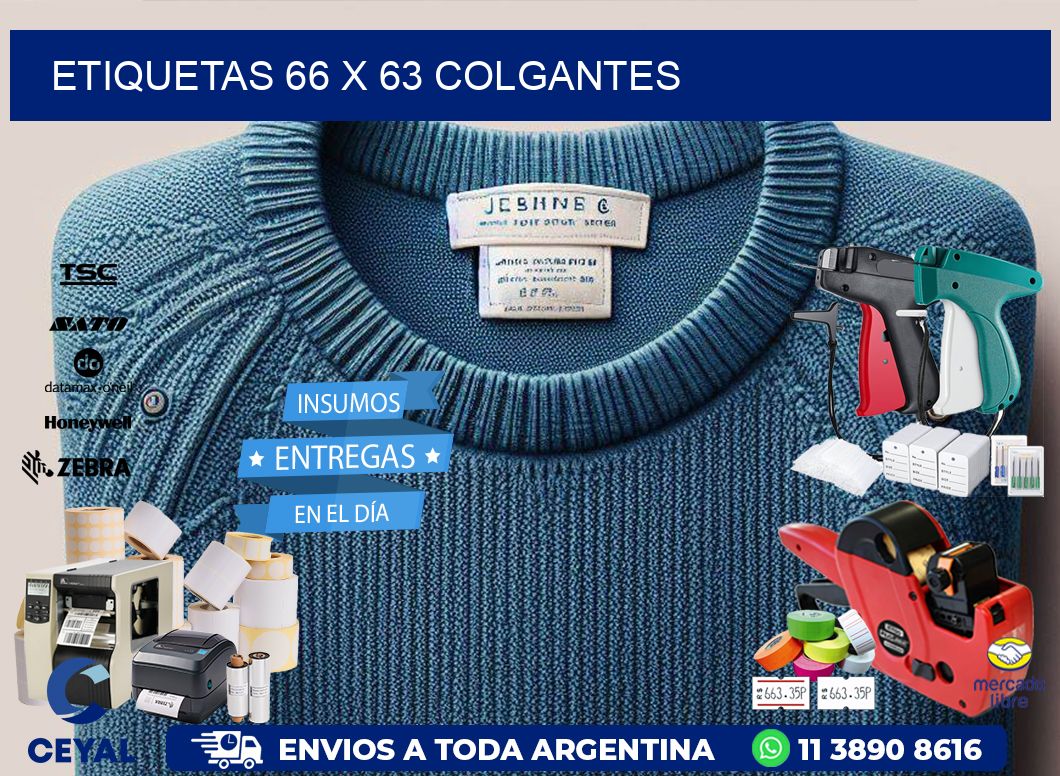 etiquetas 66 x 63 colgantes