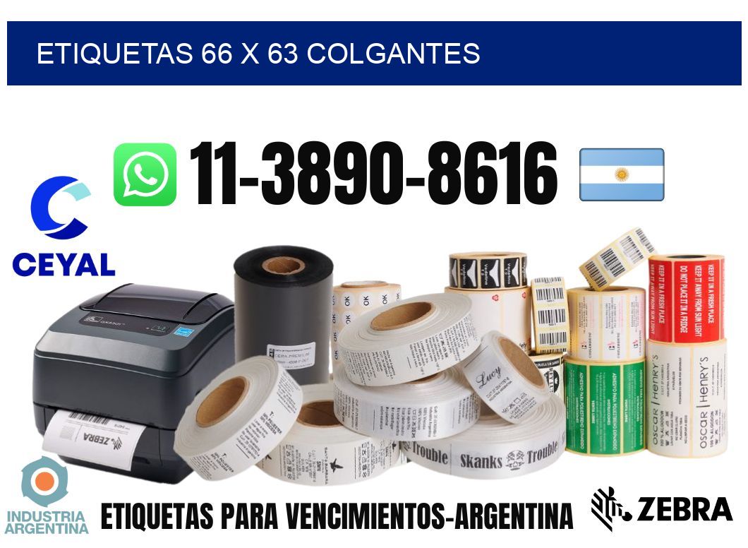 etiquetas 66 x 63 colgantes