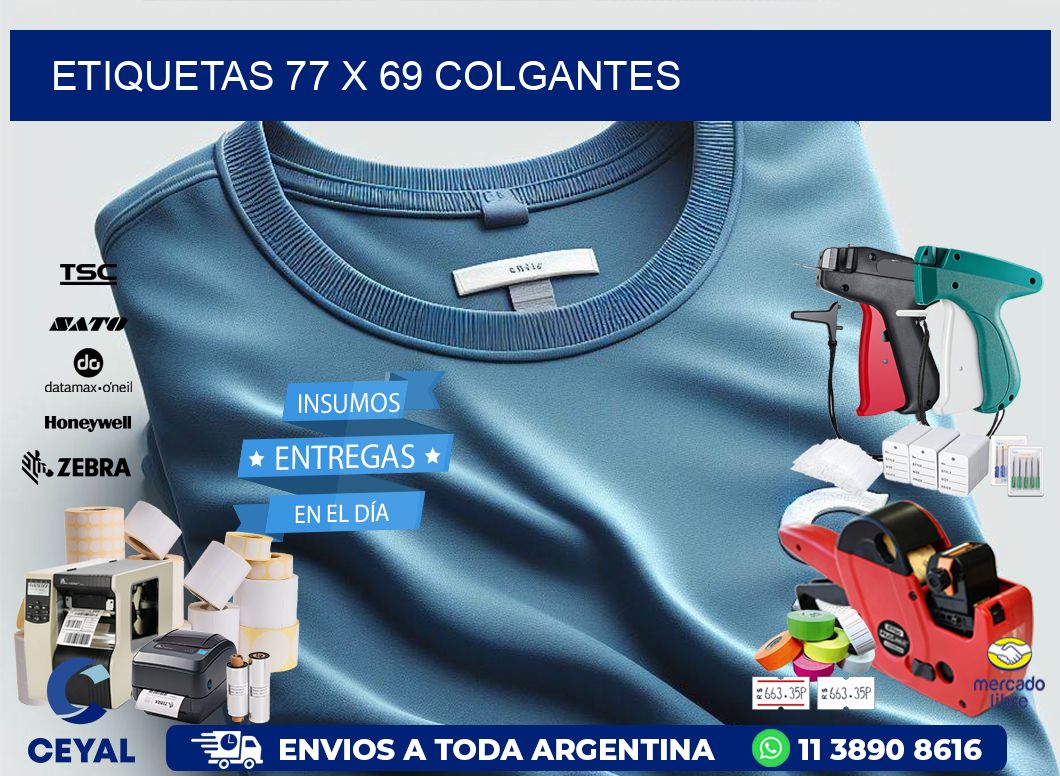 etiquetas 77 x 69 colgantes