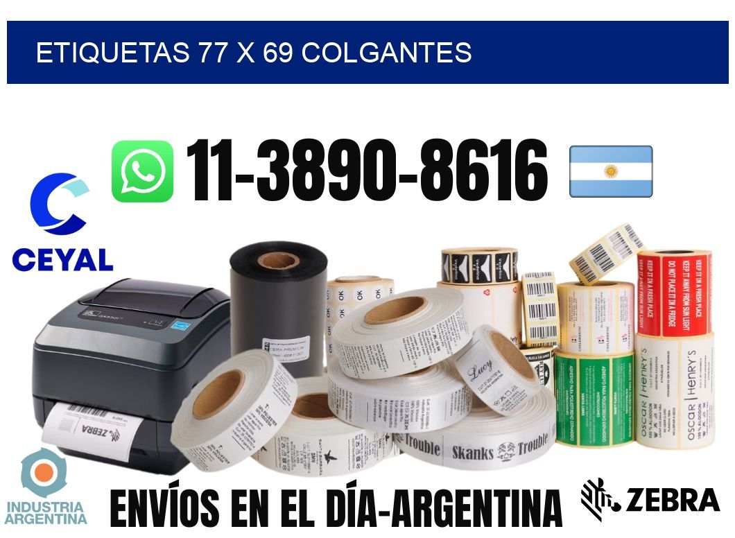 etiquetas 77 x 69 colgantes