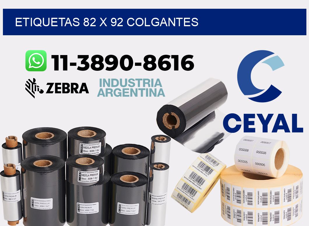 etiquetas 82 x 92 colgantes