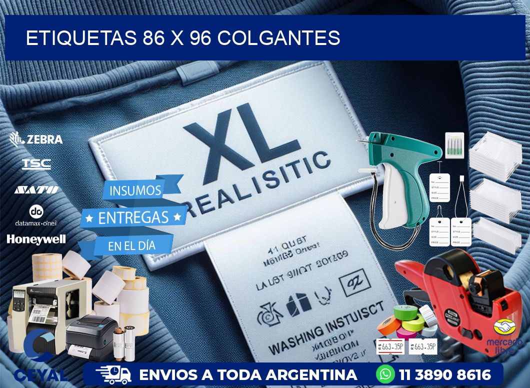 etiquetas 86 x 96 colgantes