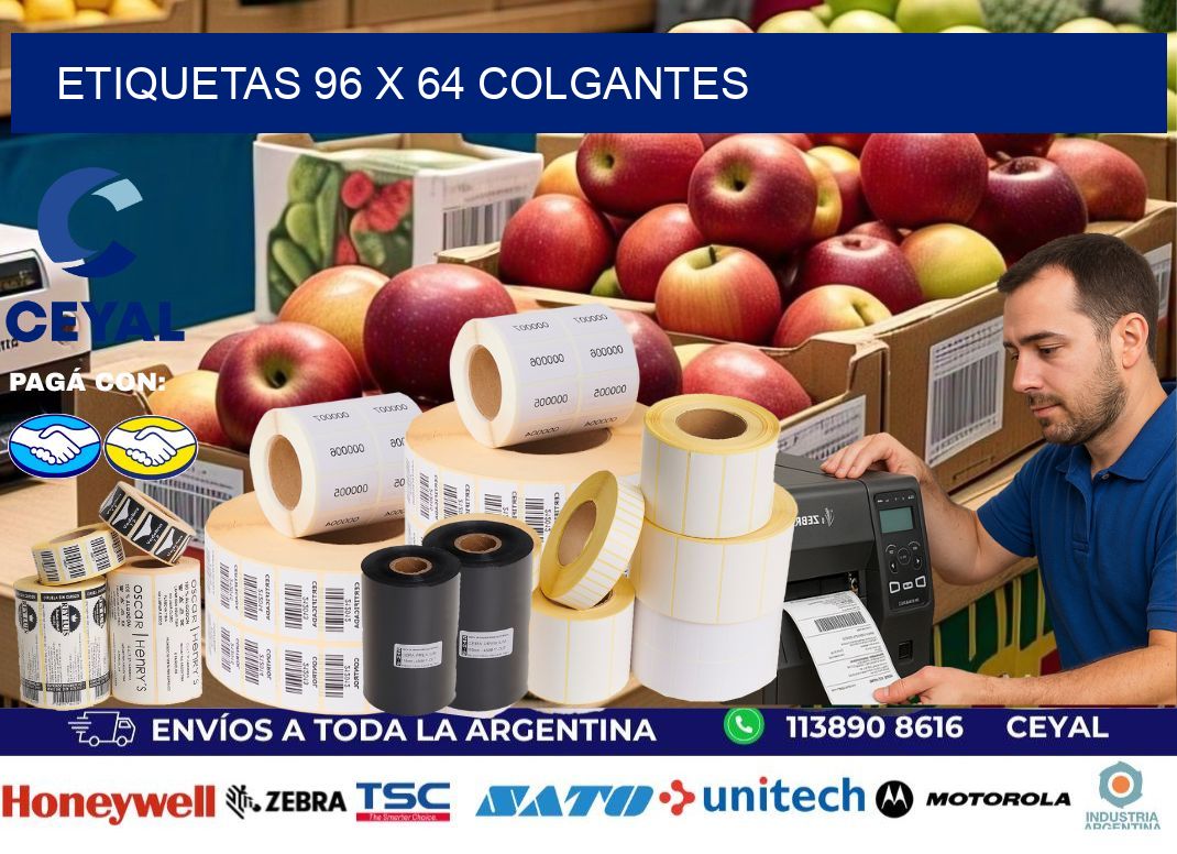 etiquetas 96 x 64 colgantes