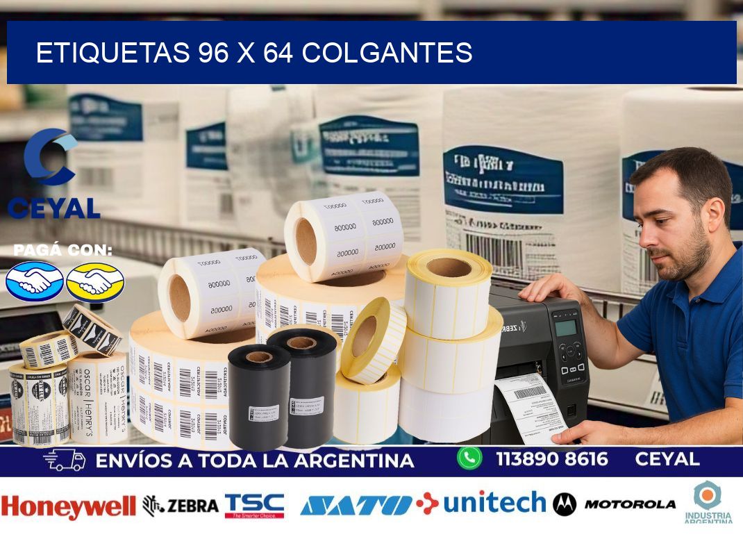 etiquetas 96 x 64 colgantes