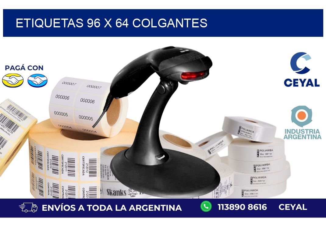 etiquetas 96 x 64 colgantes