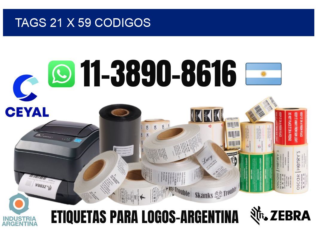 tags 21 x 59 codigos