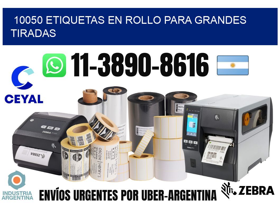 10050 Etiquetas en rollo para grandes tiradas