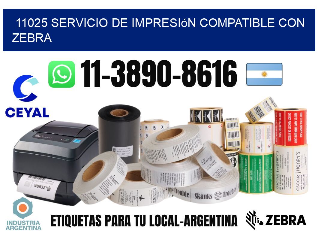 11025 Servicio de impresión compatible con Zebra