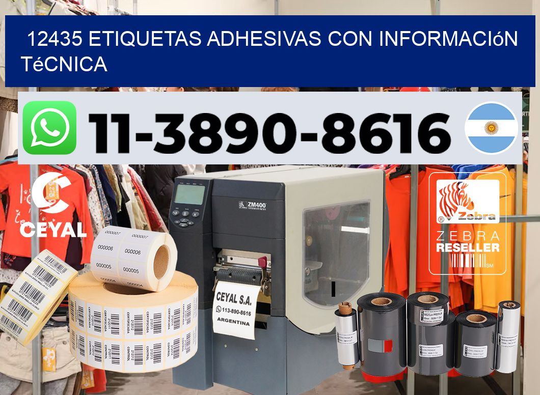 12435 Etiquetas adhesivas con información técnica