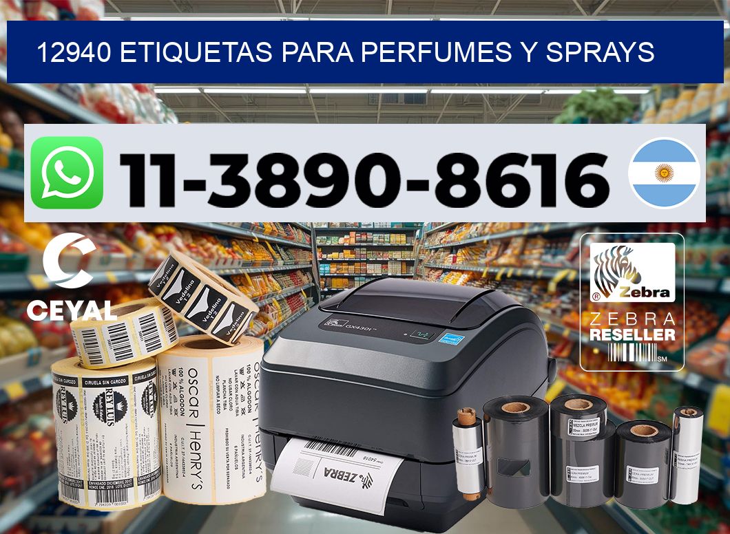 12940 Etiquetas para perfumes y sprays