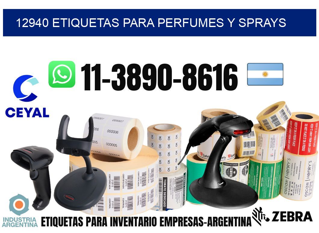12940 Etiquetas para perfumes y sprays
