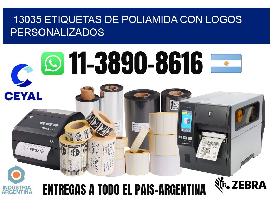 13035 Etiquetas de poliamida con logos personalizados