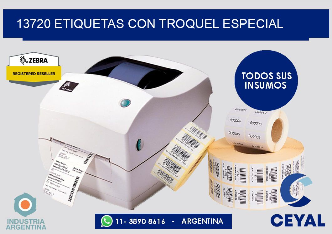 13720 Etiquetas con troquel especial