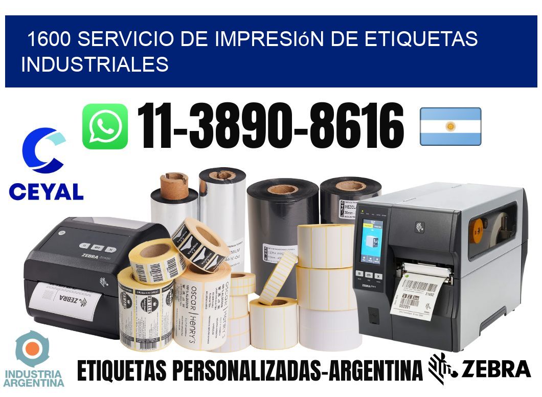 1600 Servicio de impresión de etiquetas industriales