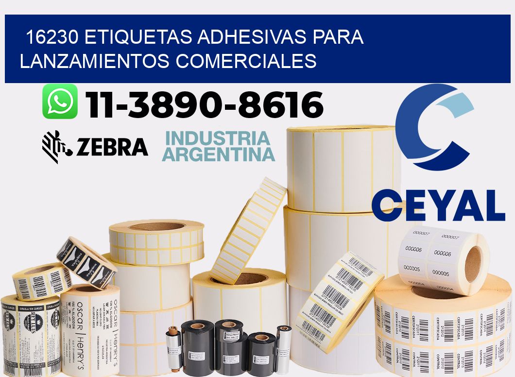 16230 Etiquetas adhesivas para lanzamientos comerciales