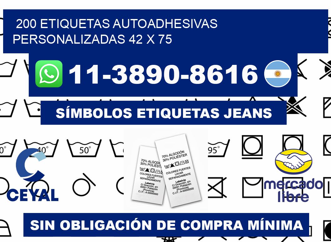 200 Etiquetas autoadhesivas personalizadas 42 x 75