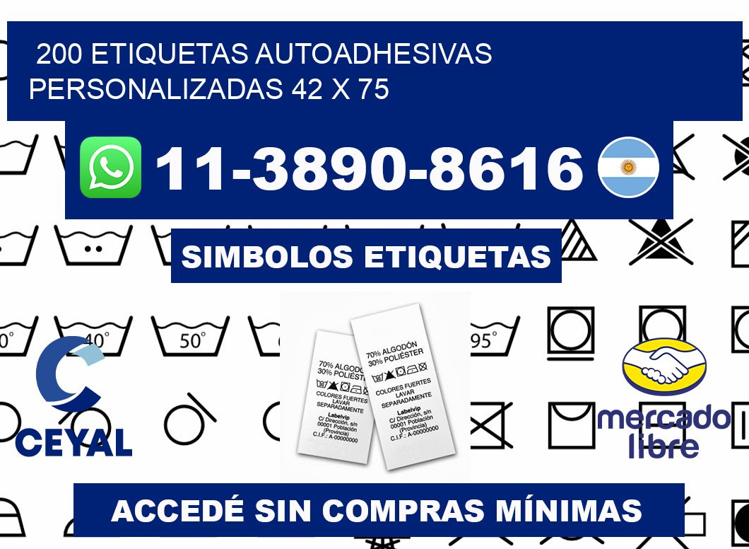 200 Etiquetas autoadhesivas personalizadas 42 x 75