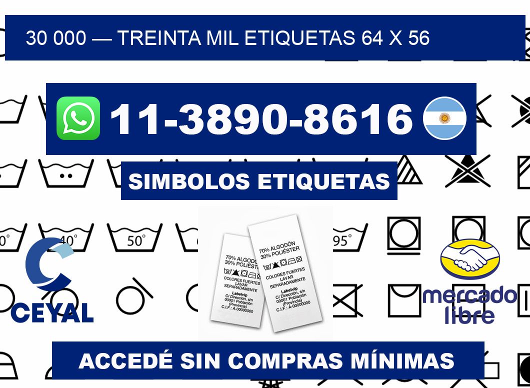 30 000 — treinta mil etiquetas 64 x 56