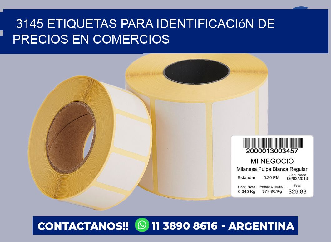 3145 Etiquetas para identificación de precios en comercios