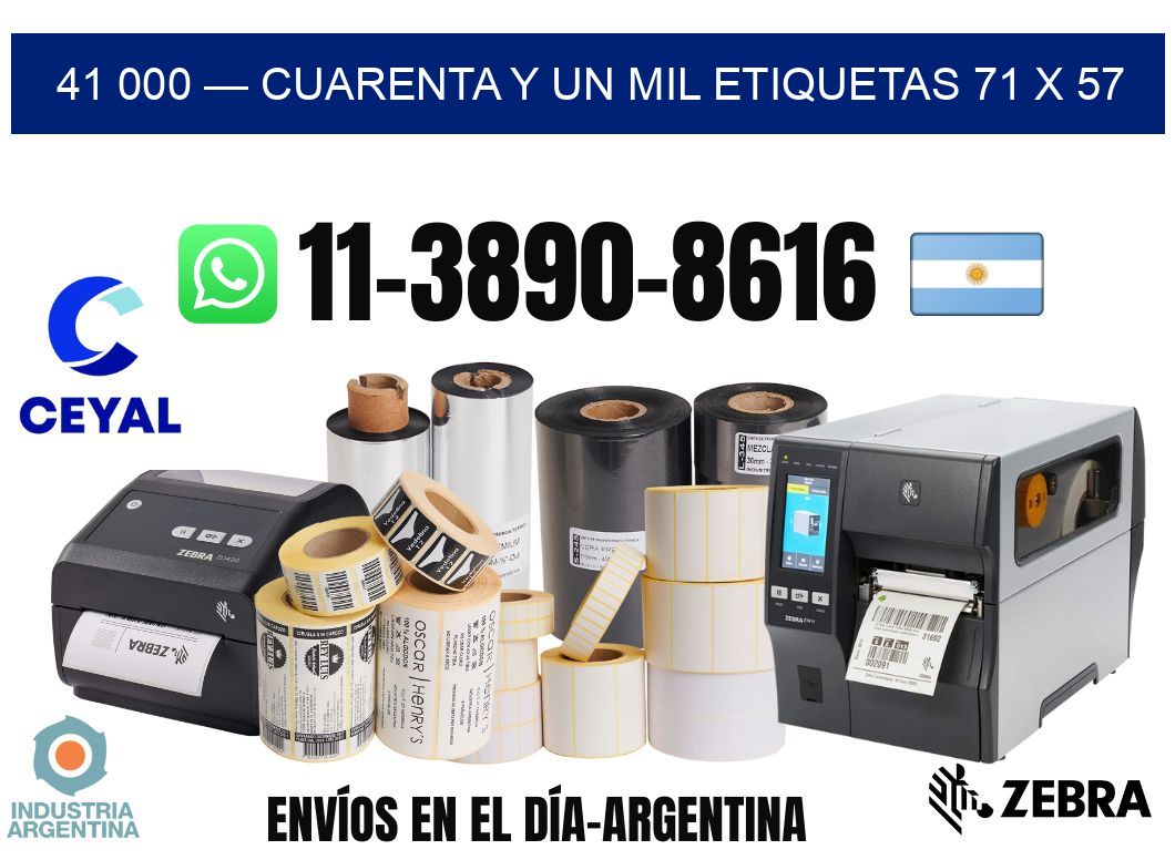 41 000 — cuarenta y un mil etiquetas 71 x 57