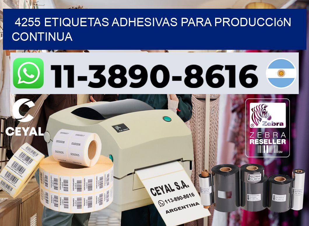 4255 Etiquetas adhesivas para producción continua