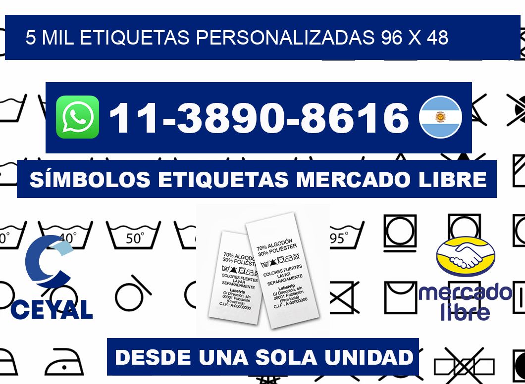 5 mil etiquetas personalizadas 96 x 48