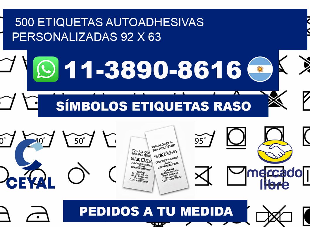 500 Etiquetas autoadhesivas personalizadas 92 x 63