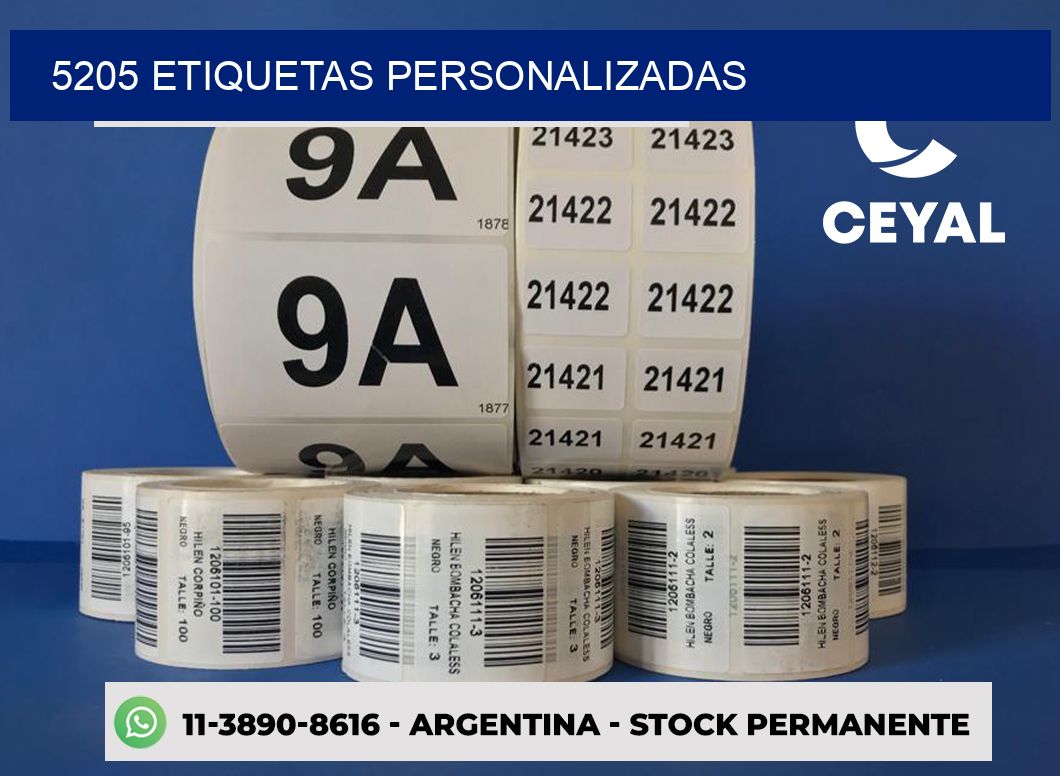 5205 etiquetas personalizadas