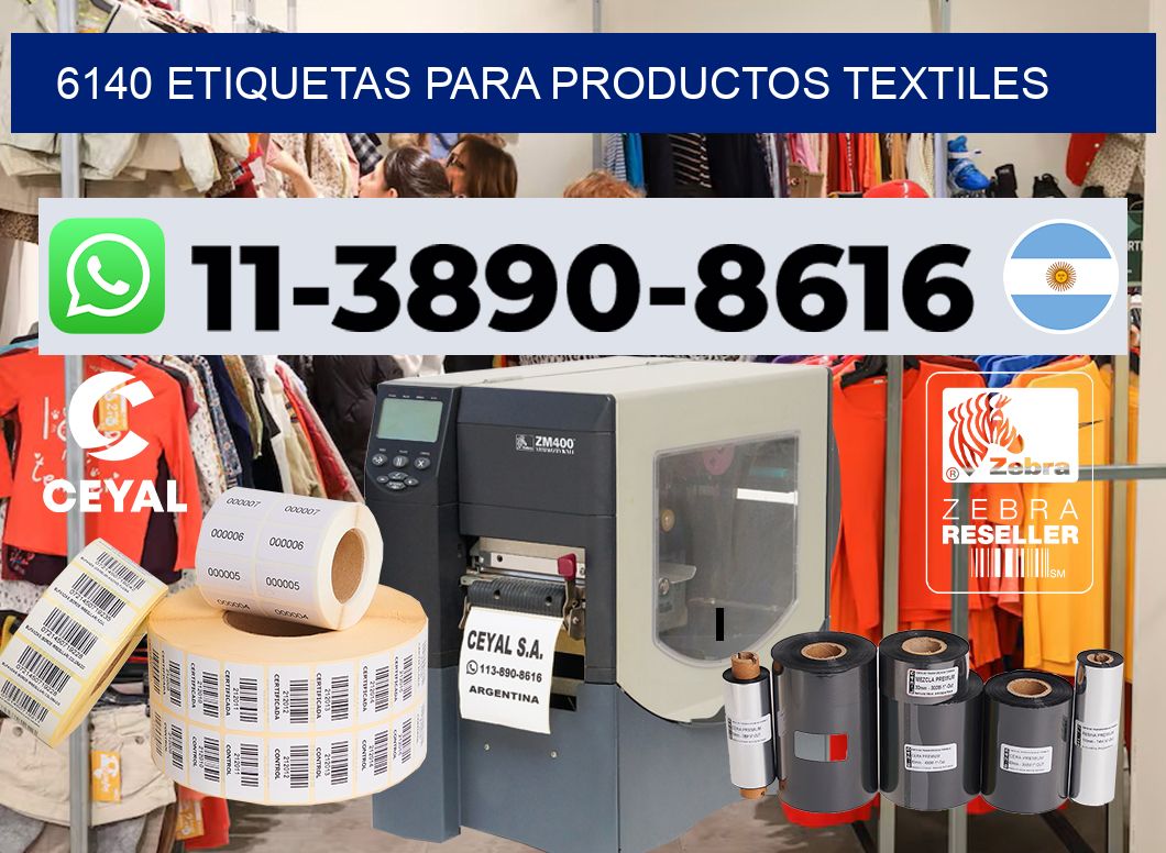 6140 Etiquetas para productos textiles