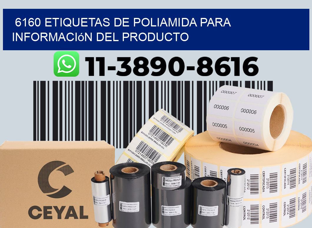 6160 Etiquetas de poliamida para información del producto