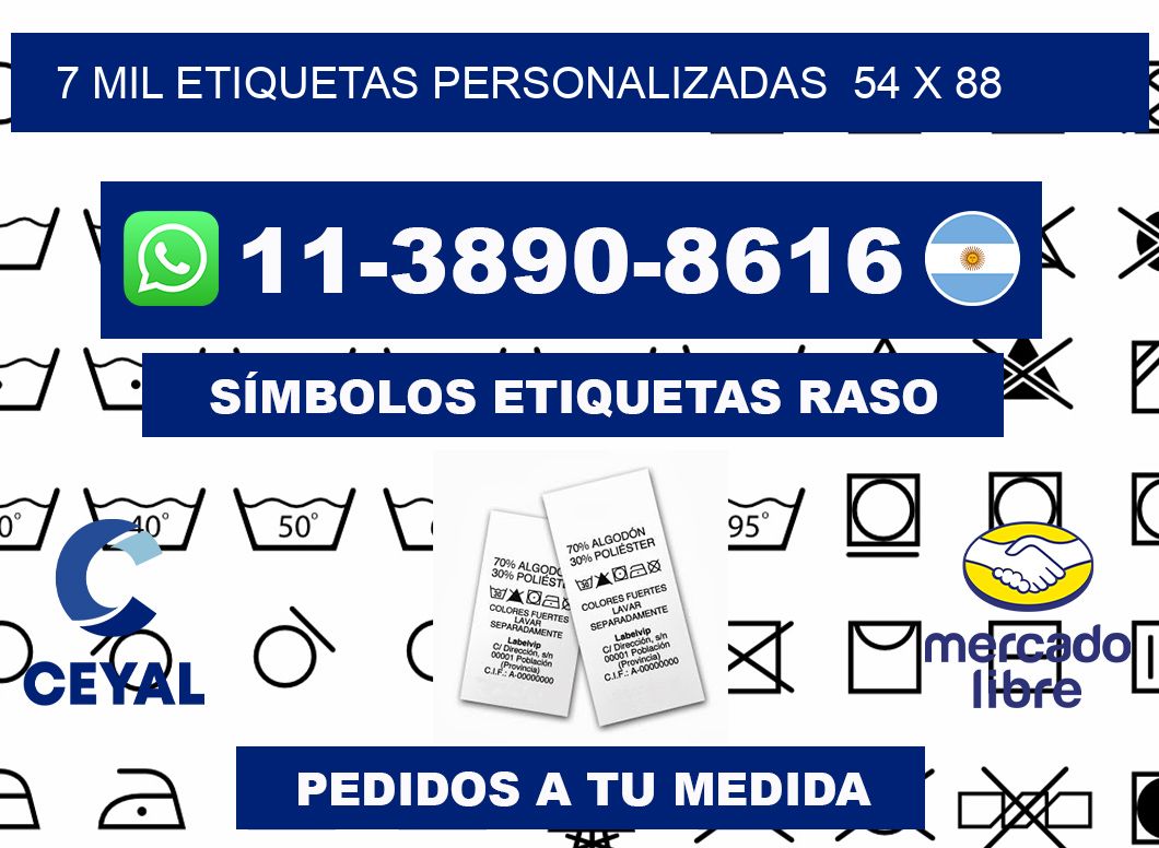 7 mil etiquetas personalizadas  54 x 88