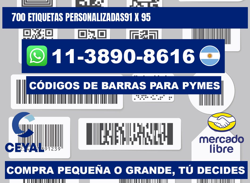 700 ETIQUETAS PERSONALIZADAS91 x 95