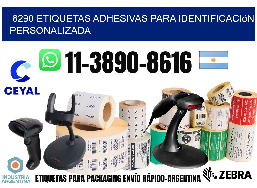 8290 Etiquetas adhesivas para identificación personalizada