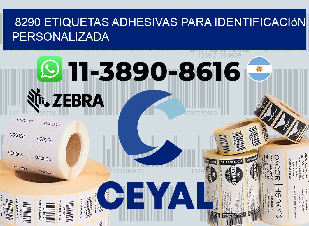 8290 Etiquetas adhesivas para identificación personalizada