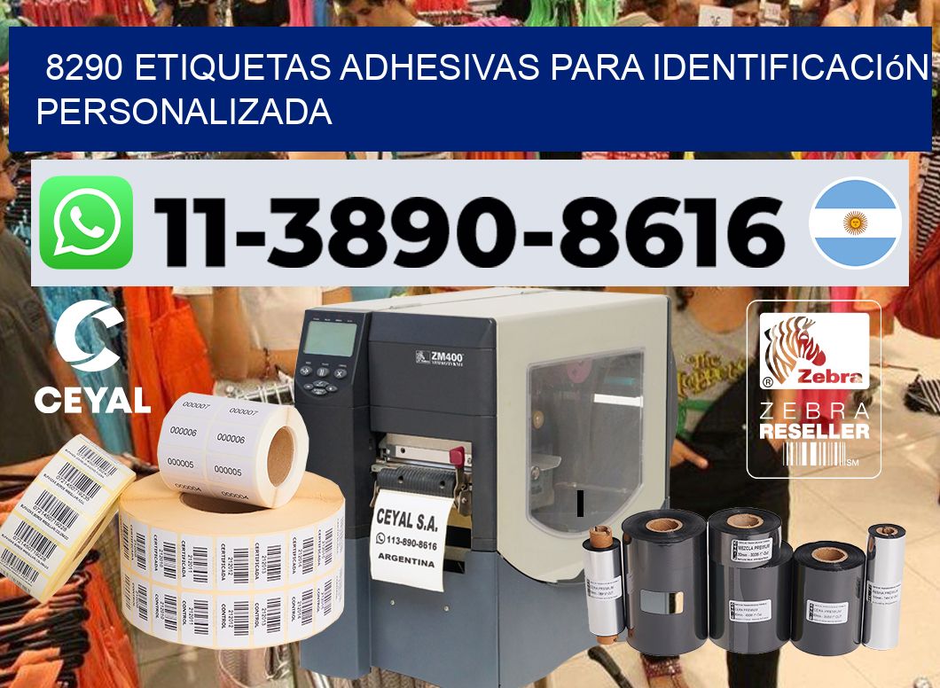 8290 Etiquetas adhesivas para identificación personalizada