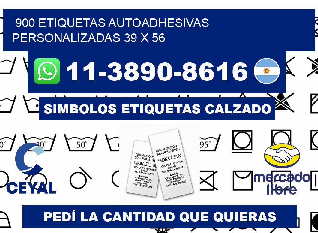 900 Etiquetas autoadhesivas personalizadas 39 x 56