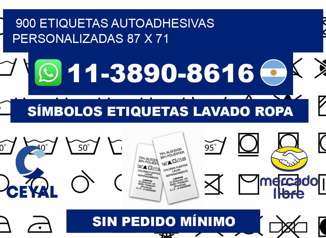 900 Etiquetas autoadhesivas personalizadas 87 x 71