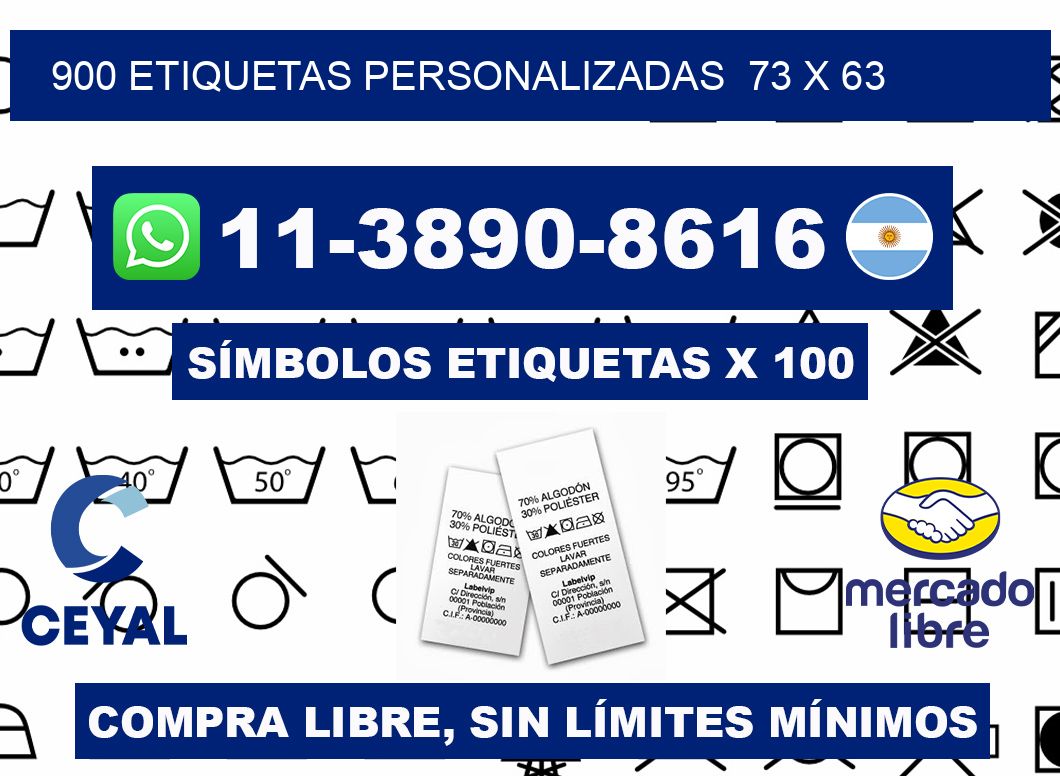 900 etiquetas personalizadas 73 x 63